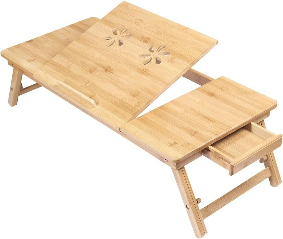 Laptoptafel Bedtafel Bamboe 3 Varianten Met Inklapbare Voeten