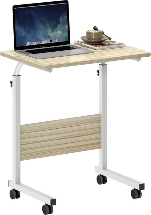SogesHome 05#1-60MP-SH-1 Laptop Table Side Table PC Table Notebook Sofa Table Laptop Stand with Wheels 60 x 40 cm