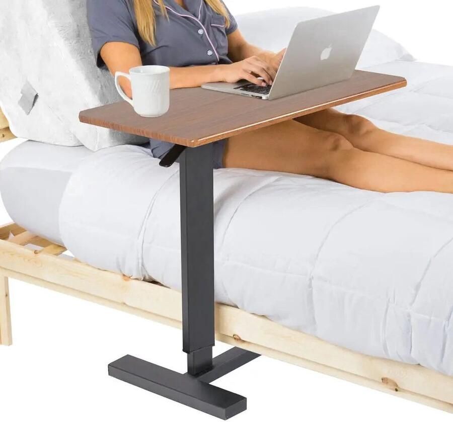 Laptoptafel Laptray Schoot Dienblad Lap Tray Laptop Standaard Laptoptafel Op Wieltjes Laptop Bijzettafel 80x40x89.50