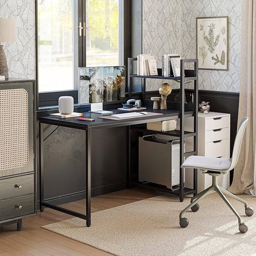Laptoptafel thuiskantoor bureau eenvoudige montage metalen frame 100 x 60 cm