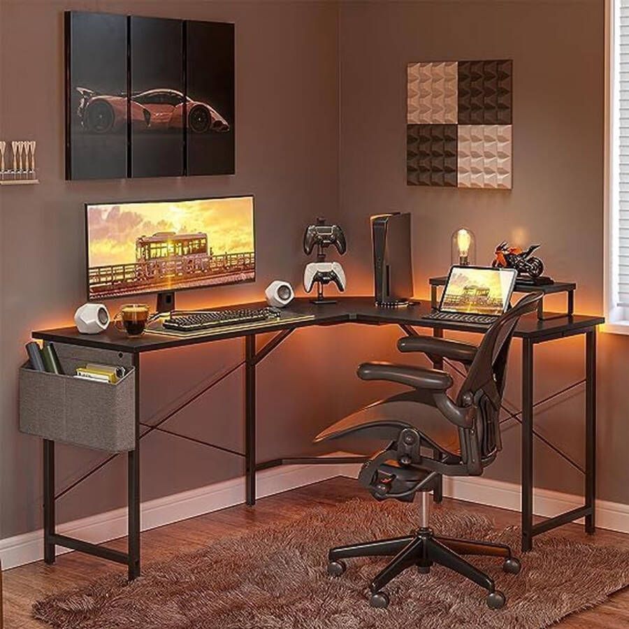 Laptoptafel thuiskantoor bureau eenvoudige montage metalen frame ‎120 x 120 x 75 cm