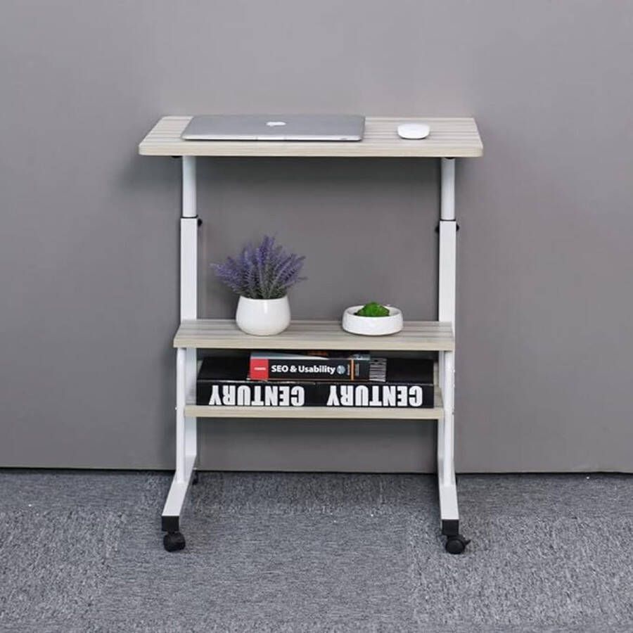Laptoptafel thuiskantoor bureau eenvoudige montage metalen frame 60x40cm