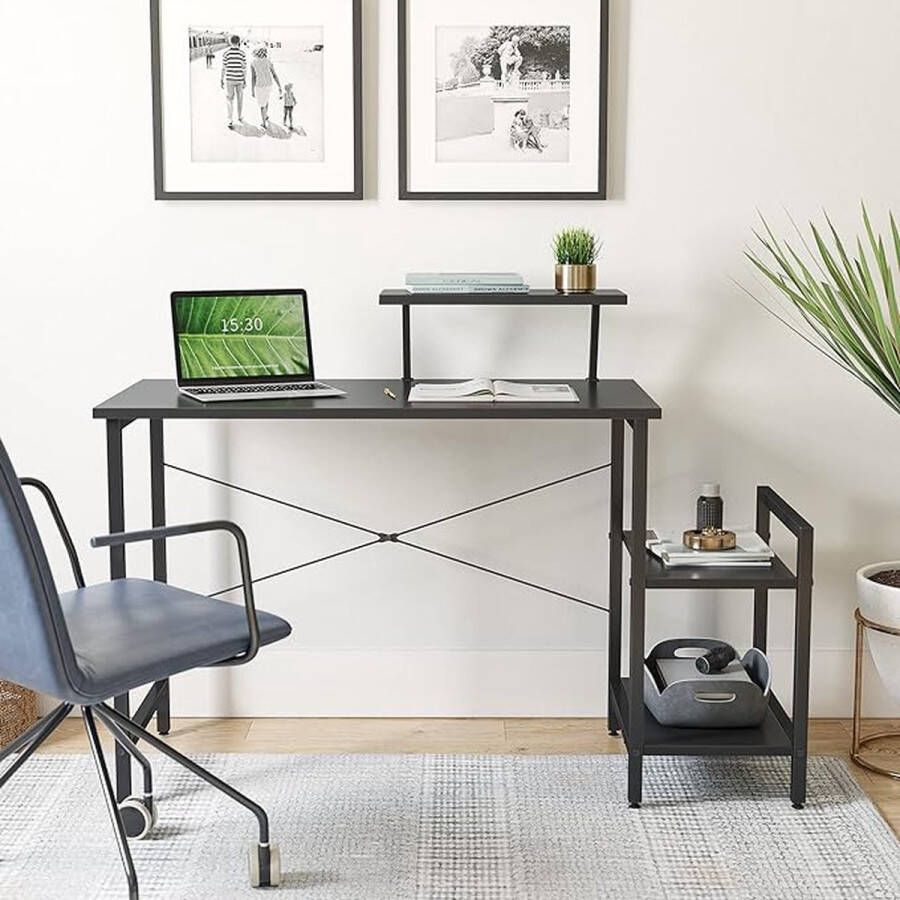 Laptoptafel thuiskantoor bureau eenvoudige montage metalen frame 80 x 50 cm