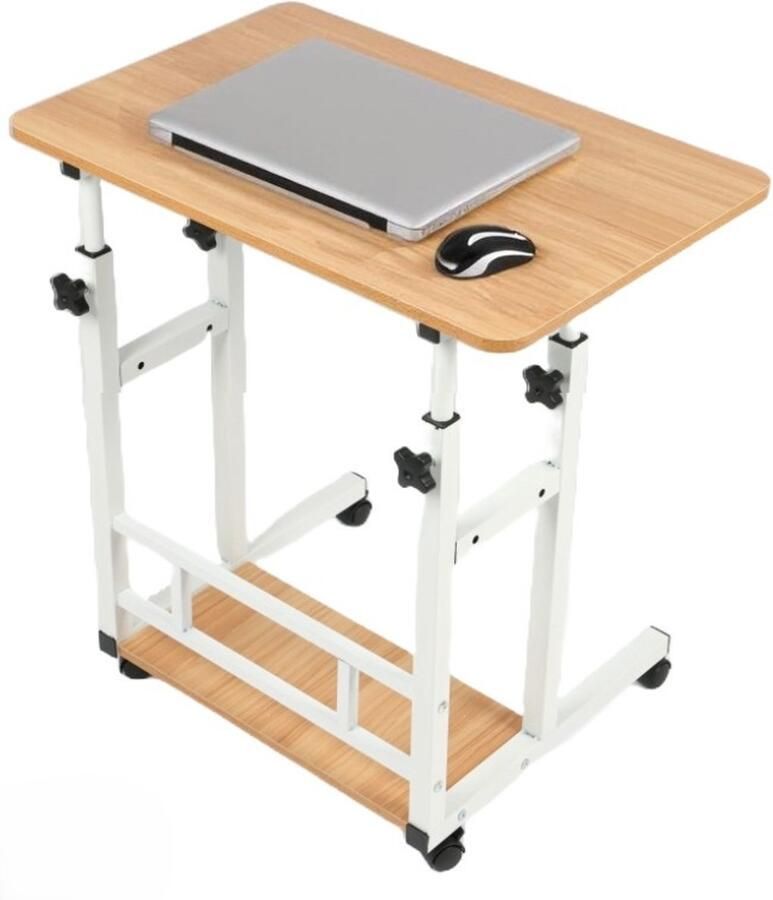 Ceruzo Laptoptafel Verrijdbare Bedtafel Verstelbaar in Hoogte Tafelblad 80x40 cm Multifunctioneel