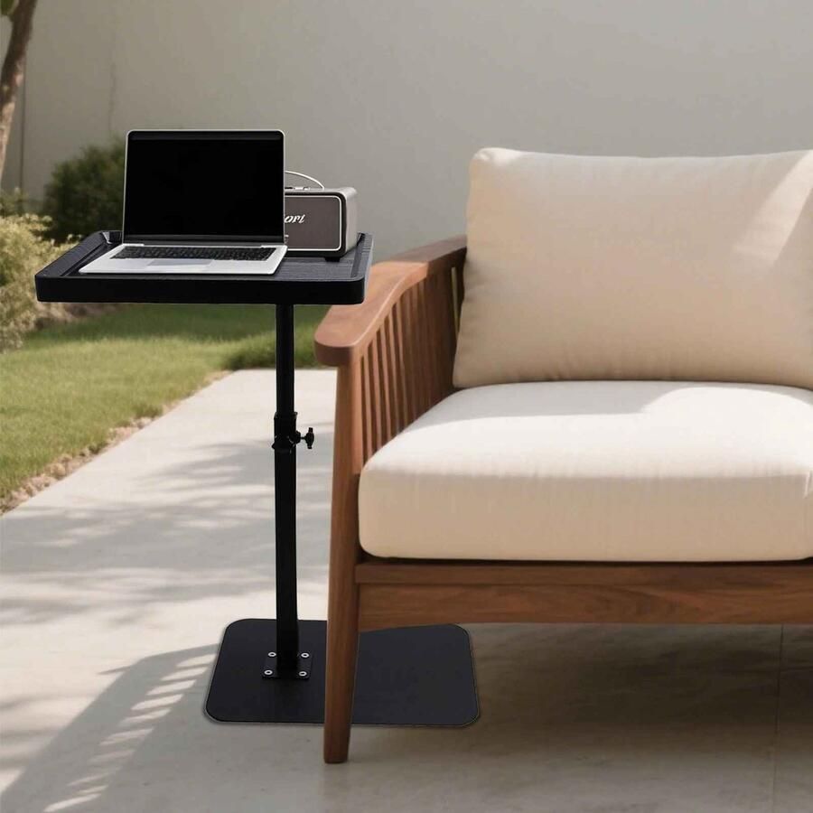 Laptoptafel Verstelbaar met 360° Draaibaar Tafelblad Laptop Standaard Laptop Tafel Laptoptafel Bijzettafel voor Slaapkamer Woonkamer en Badkamer