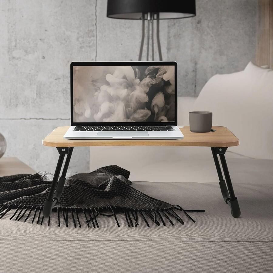 Laptoptafel voor bed en sofa met USB-poorten inklapbaar ontwerp multifunctionele gebruiksgemakken