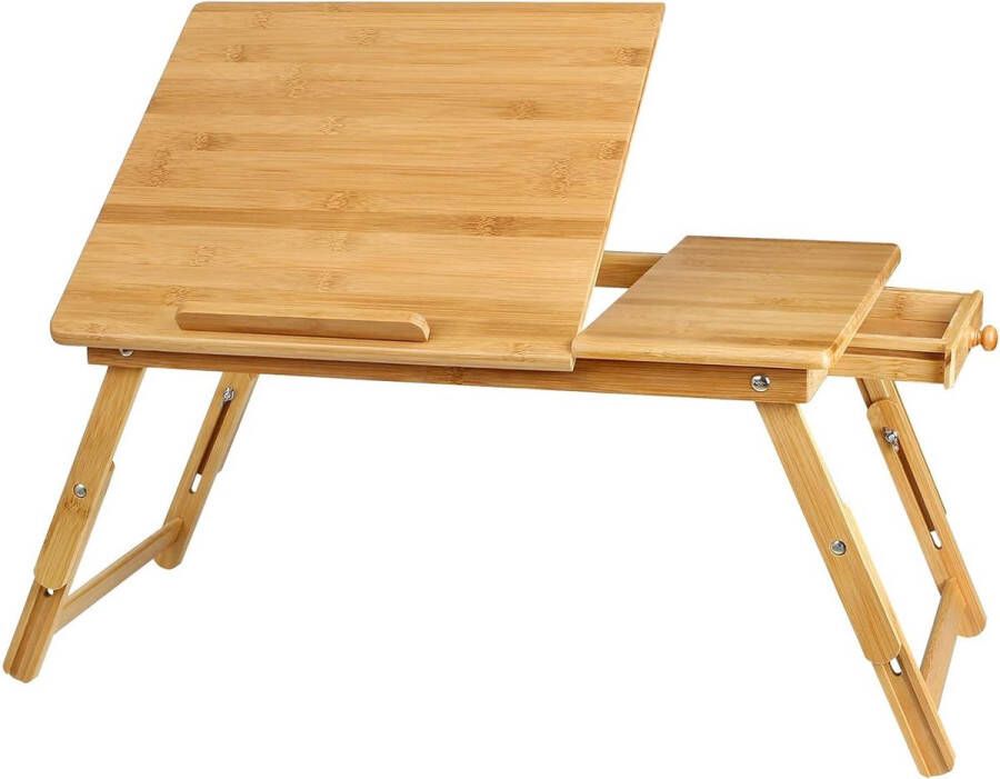 laptoptafel voor bed laptoptafel in hoogte verstelbaar bedtafel met lade beddienblad ontbijtdienblad 55 x 35 x 4 31 cm