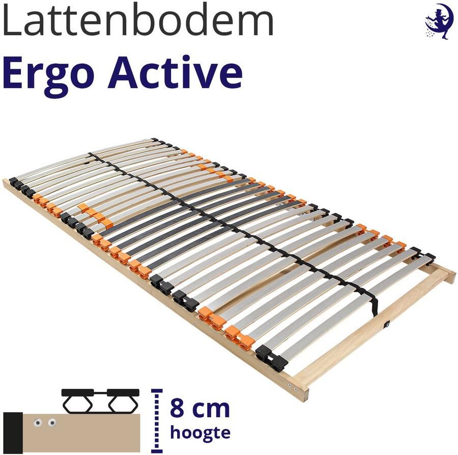 Lattenbodem 80 x 200 cm Ergonomische 7 zones bedbodem met verstelbaar hoofdeinde 28 latten Belastbaar tot 200 kg