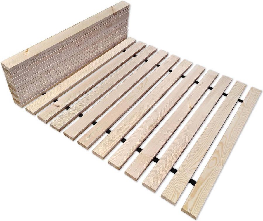 Lattenbodem premium 80 x 200 cm oprolbare lattenbodem houten latten hout roest bedslats oprolbaar natuurlijk hout bestendig tot 300 kg 23 lamellen geschikt voor alle soorten matrassen