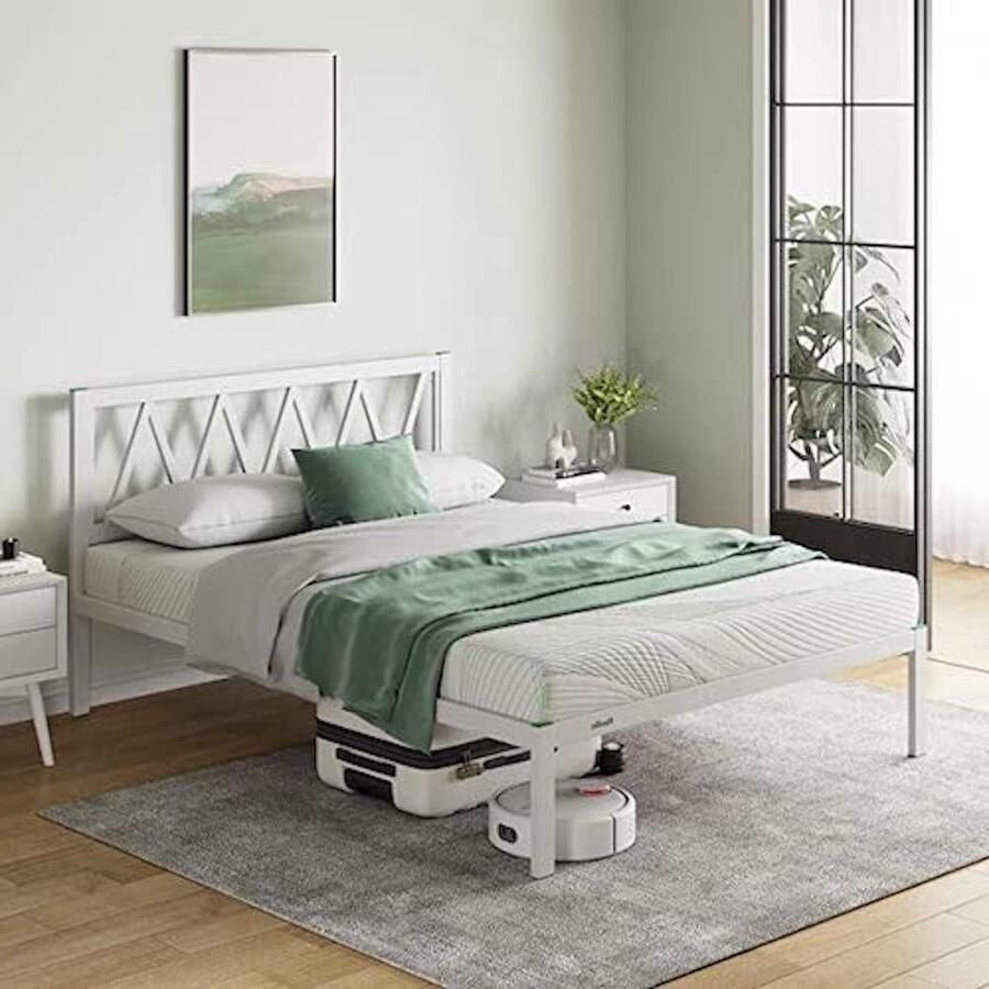 Lattenbodem voor tweepersoonsbed lattenbodem 1 stuk wit hout 150 x 190 cm