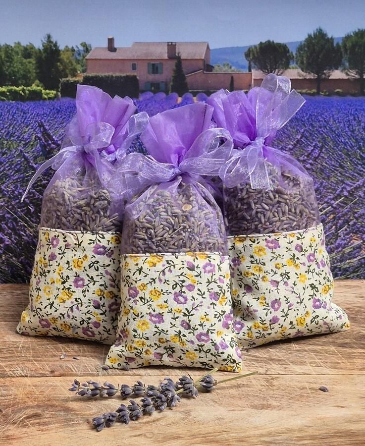 Maison de Lavande Lavendel geurzakjes met biologische lavendel uit de Provence 5 stuks à 15 gram bloemen give away bedankje goodybag cadeau geurzakje kledingkast - Foto 2