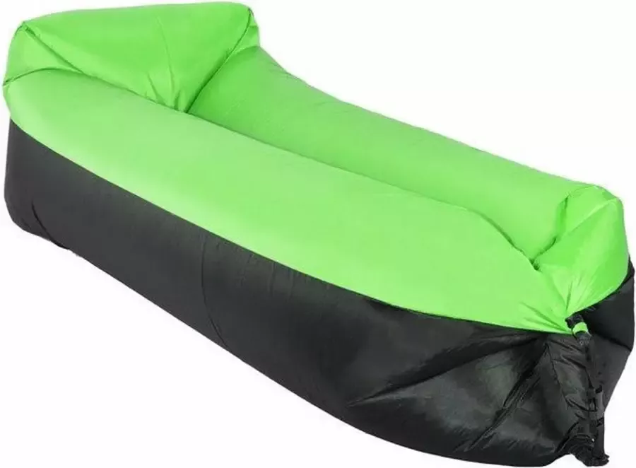 Lazy bag groen zwart XL 185 x 75 cm tot 180 KG! lucht zitzak