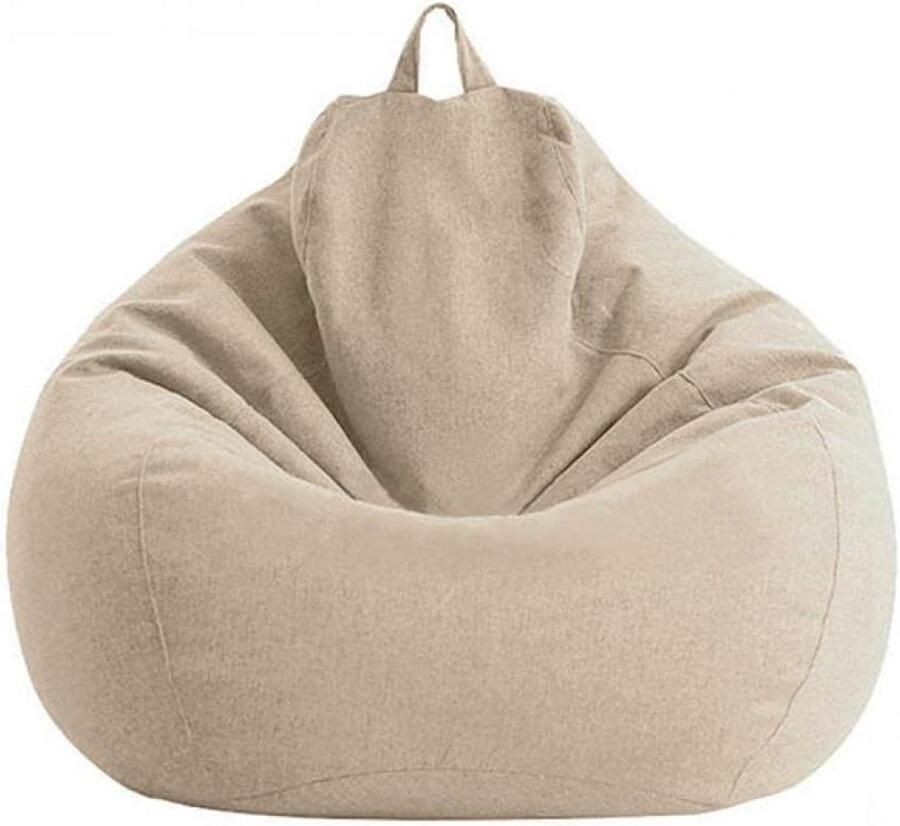 Lazy Lounger Cover Without Filler Bean Bag Protector for Sofas and Chairs Adults and Kids (Khaki Size: 80 * 90cm)