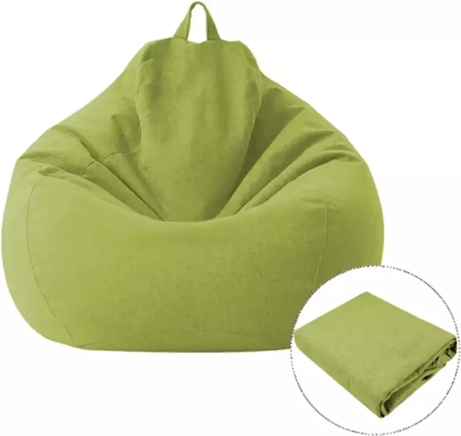 Lazy Sofa zitzak stoel stoffen bekleding maat: 70x80cm (groen)
