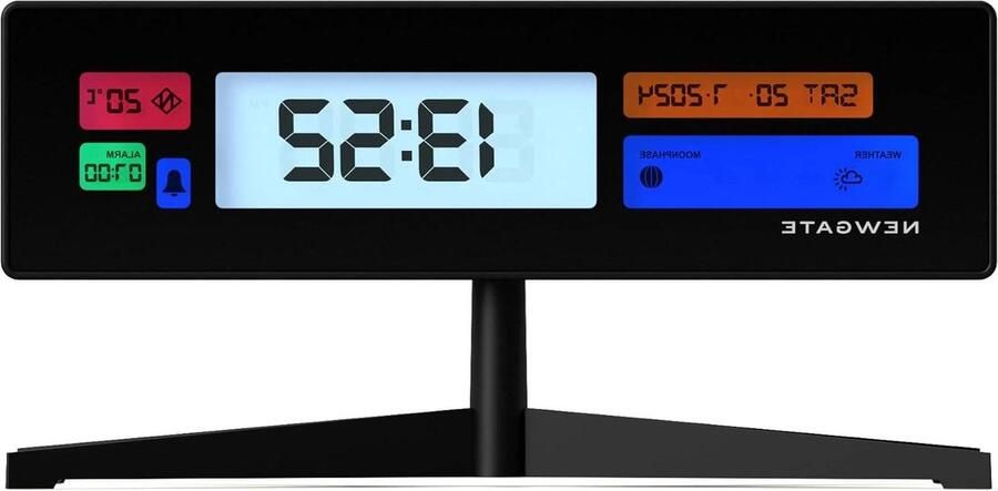 LCD-wekker nachtkastje bureauklok digitaal slaapkameraccessoires kantoorklok zwart