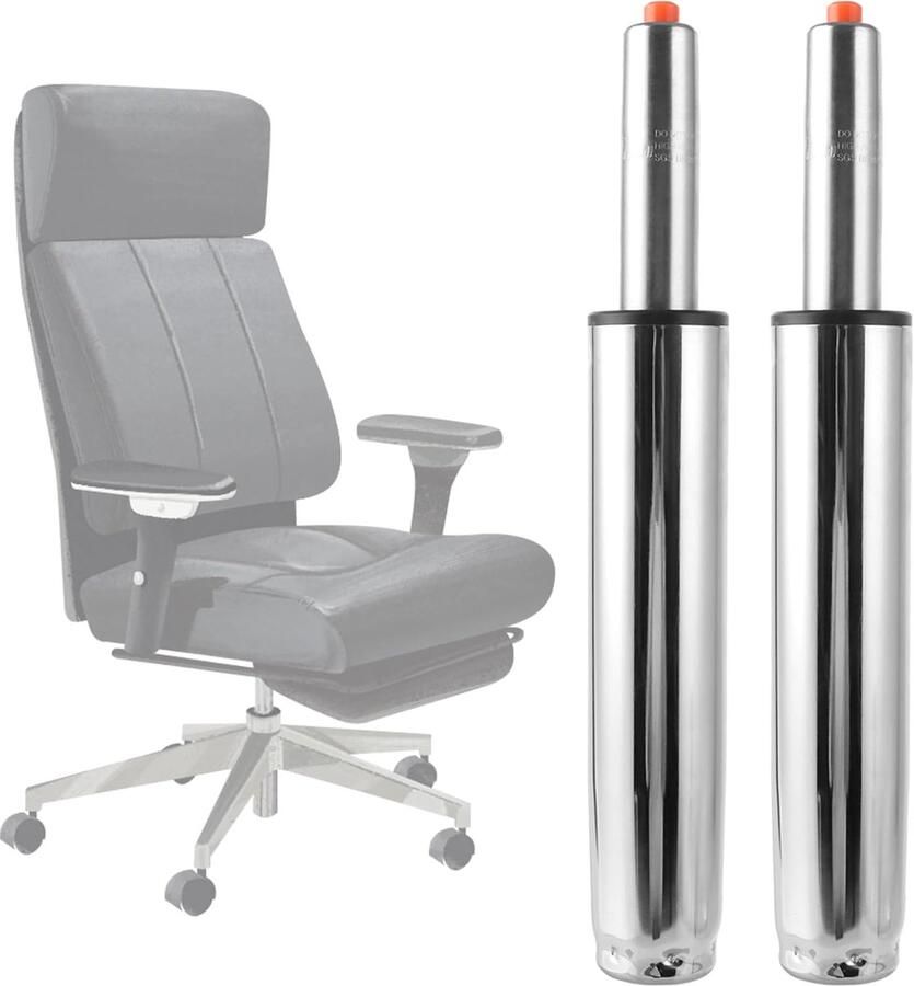 LDHHYH 2 stuks gasveren bureaustoel 310 mm 455 mm instelbaar in hoogte verstelbare gasveer bureaustoel belastbaar tot 150 kg gasveer zilveren gasveer voor bureaustoelen