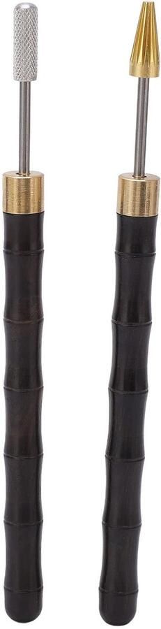 Leather Edge Dye Pen 2 Pieces Edge Roller Applicator DIY Leather Upper Edge Paint Roller with Sandalwood Handle for Leather Craft DIY Leather Processing Leather Making