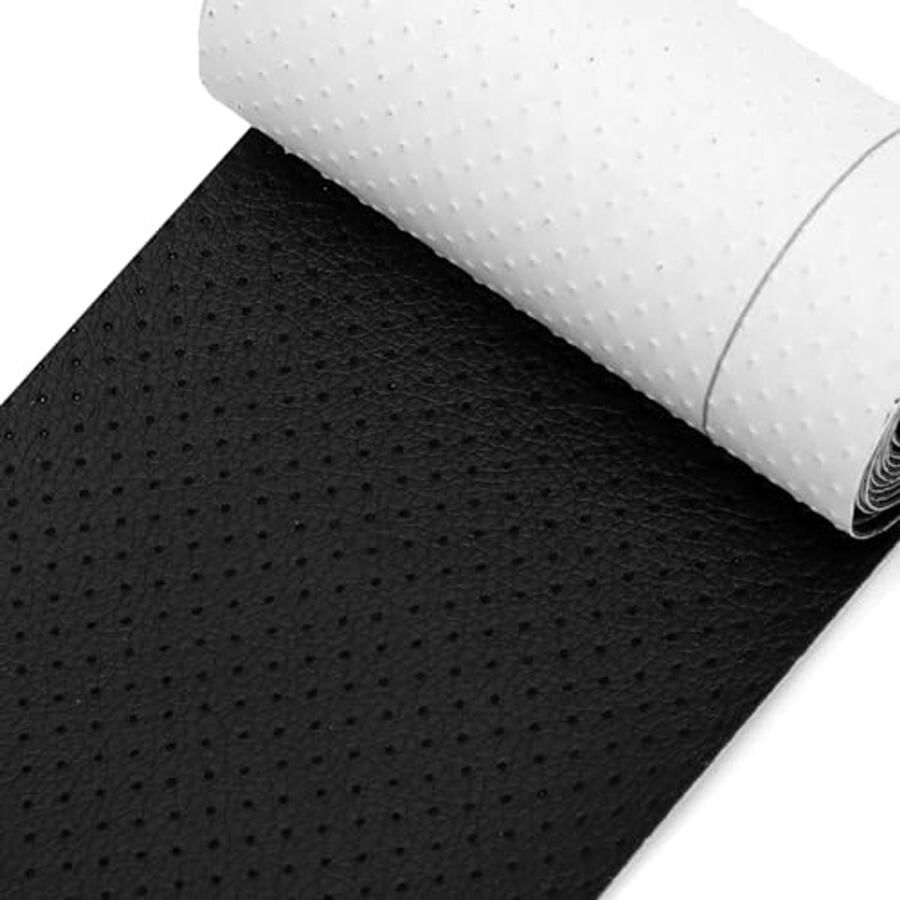 Leather Repair Kit Black Faux Leather Self Adhesive 40 x 160 cm Breathable Perforation Leather Repair Strong Adhesion Faux Leather Repair Kit for Sofas Car Seats Furniture Repair (40 x