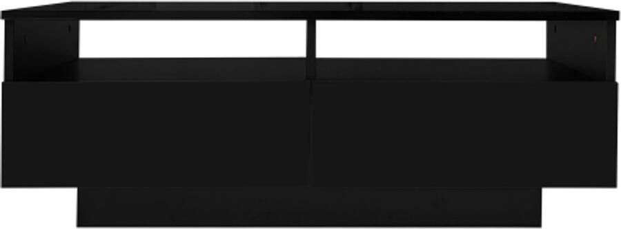 GOTAGEE LED hoogglans salontafel met 2 lades salontafel moderne salontafel met 16 kleuren LED-verlichting voor woonkamer slaapkamer USB