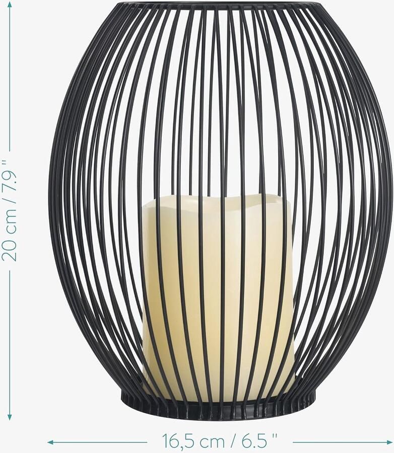 LED-kaars met Bewegende Vlam en Afstandsbediening Stijlvolle Tafellamp Compacte Inrichting 17 5 x 17 5 x 19 5 cm