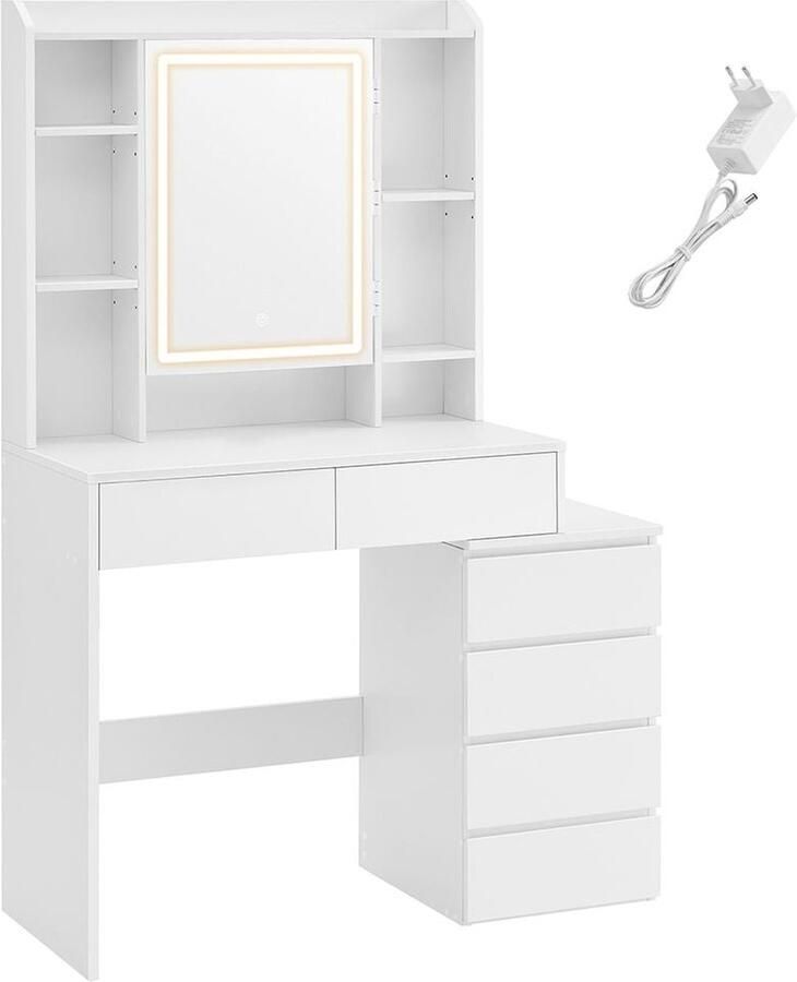 Rootz Living Rootz LED-kaptafel make-upbureau wolkwit modern design 40 cm x 97 5 cm x 145 cm