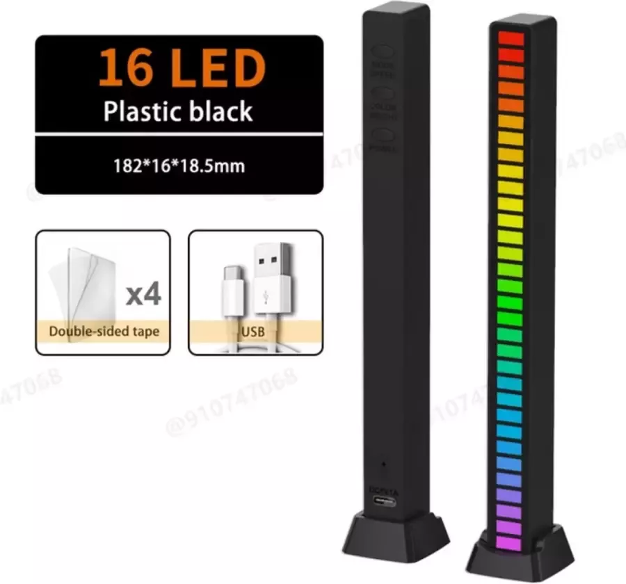 Led muziek bar rgb sound control lamp sfeer nachtverlichting gaming decoratie soundbar voor auto