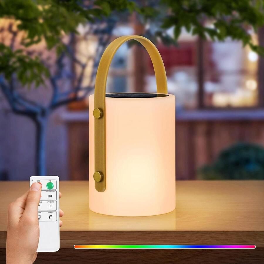 LED Outdoor Lamp Afstandsbediening Dimbare Draagbare Tafellamp Solar en USB Oplaadbaar IP44 Waterdicht Geschikt voor Binnen en Buiten