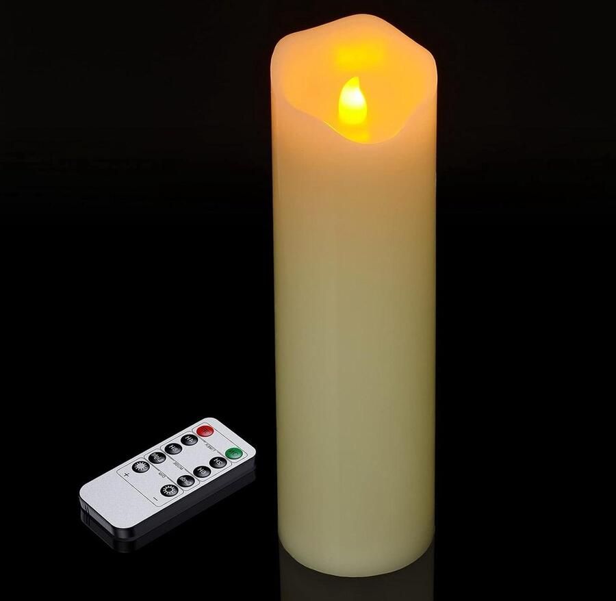 LED Pijler Kaarsen Afstandsbediening 10 Inch Echt Wax Batterij Vlamloos Nep Kaarsen Flickering Timer Bruiloft Kerst Thuis Kamer Raam Tafel Party Decoraties