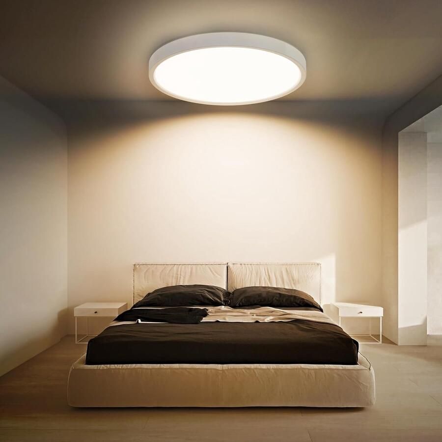 LED Plafondlamp dimbaar met afstandsbediening 40W 4300LM 3000-6500K RGB ronde platte plafondverlichting IP44 voor woonkamer slaapkamer eetkamer 500 * 40mm [Energieklasse F]