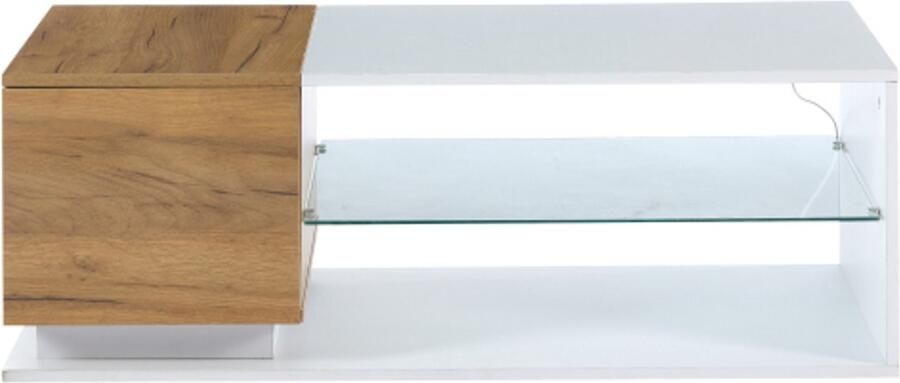 LED salontafel hoogglans salontafel met verlichting en LED lichtstrip salontafel met opbergruimte 105 x 50 x 36 cm