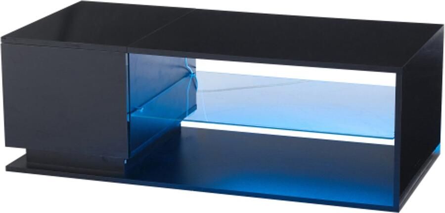 LED salontafel hoogglans salontafel met verlichting en LED lichtstrip salontafel met opbergruimte 105 x 50 x 36 cm