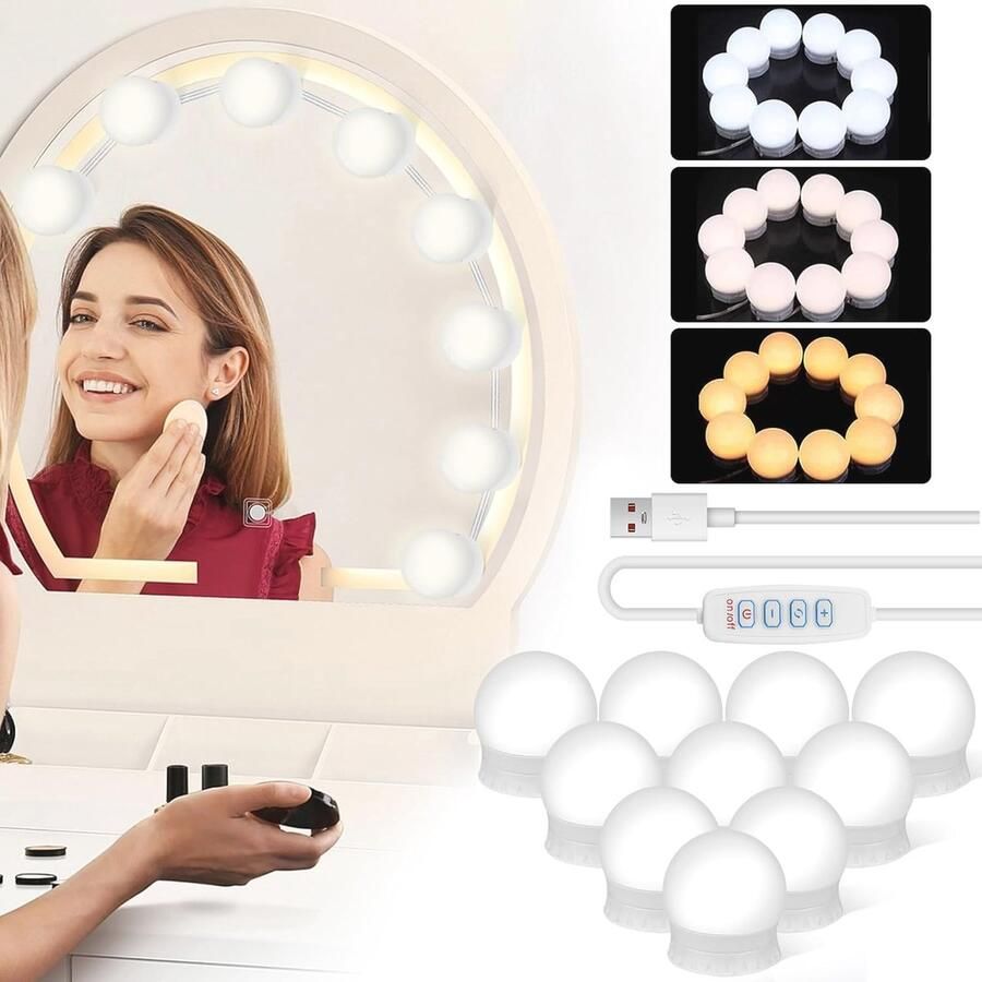 Led Spiegel Lamp Met Dimbare Verlichting Voor Make-Up Tafel En Badkamer - Foto 2