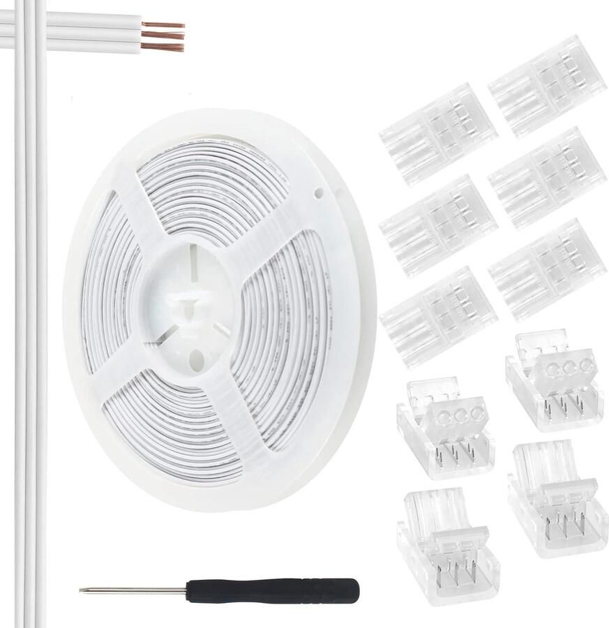 LED Strip Connector Kit voor 10mm WS2811 WS2812B 10 Snelle Verbindingen en 10m Verlengkabel