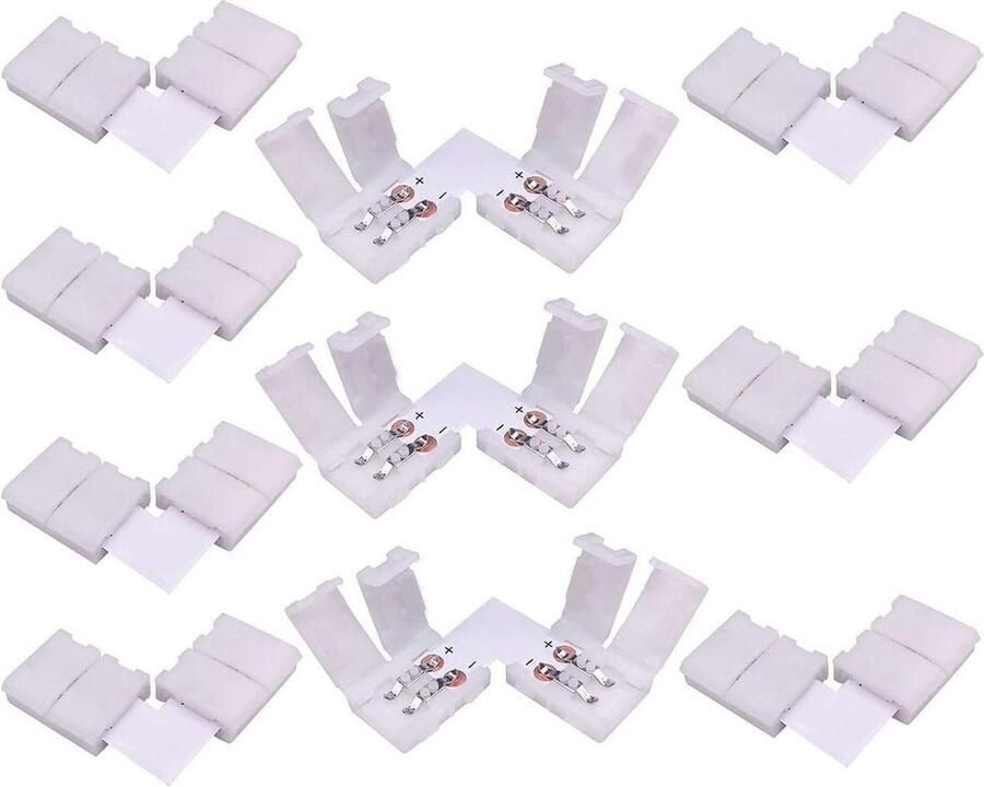 LED Strip Hoekverbinders 10 Stuks 2-polige 8mm Monochrome SMD 3528 2835 Connectors