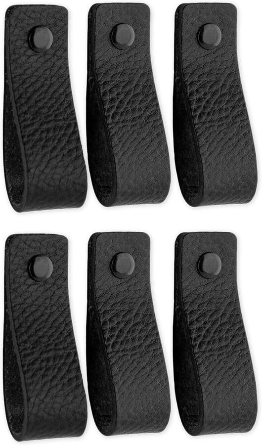 Lederen handgrepen industriële look set van 2 bruin echt leer