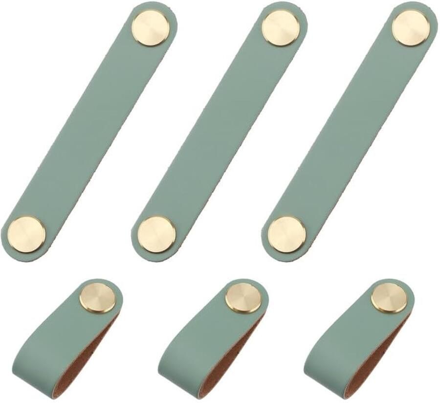 Lederen handgrepen voor meubels 6 stuks 13 8 x 2 cm bruin
