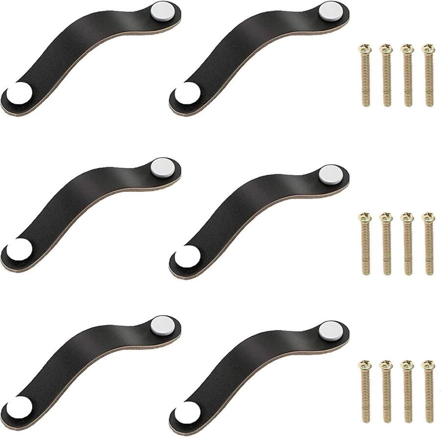 Lederen handgrepen voor meubels 6 stuks multifunctioneel hoogwaardig