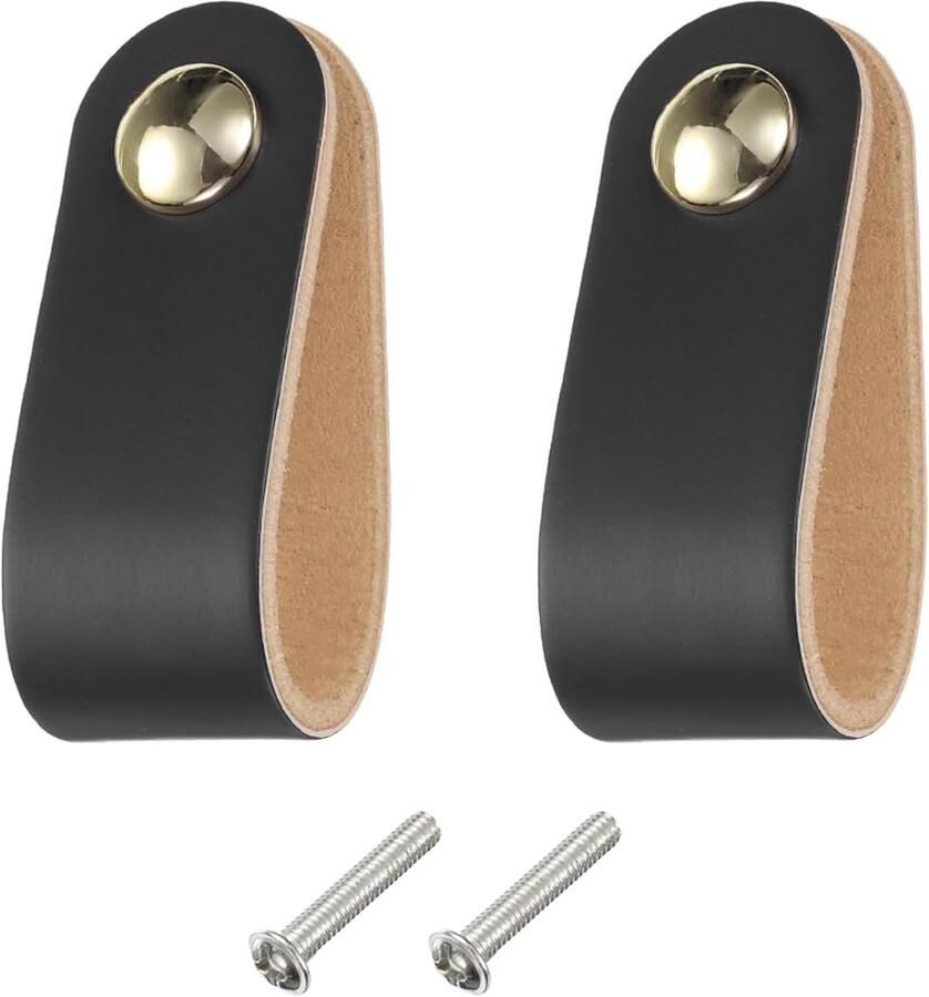 Lederen Ladegrepen Set van 4 Duurzaam en Elegant 14 x 2 5 cm