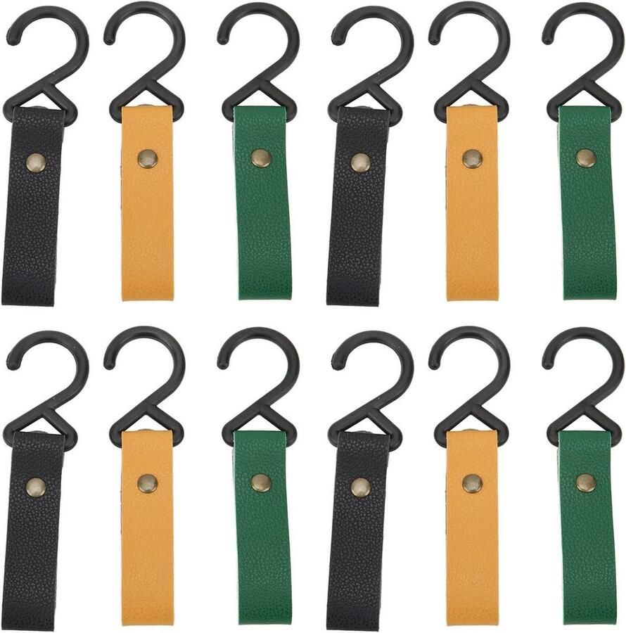 Lederen Lus Riem Kapstok 12 Stuks 4.92in PU Muur Opknoping Riem Lederen Haak voor Slaapkamer Keuken Contetn in html toevoegen