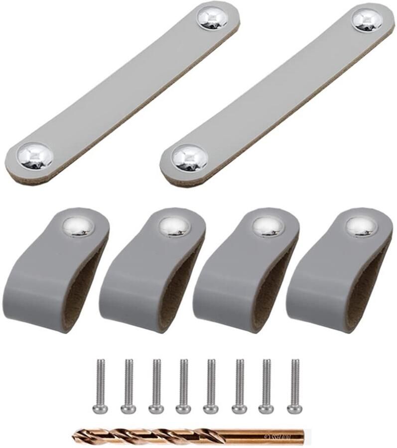 Lederen meubelgrepen 6 stuks elegant en functioneel met schroeven