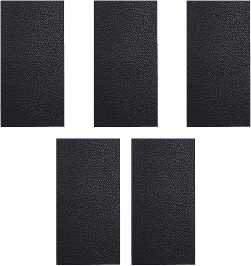 Leer Reparatie Set 5 Stuks Zelfklevend Kunstleer PU Slijtvast Reparatiedoek Leersticker Meubelreparatie Plakbaar kunstleer decoratiefolie Geschikt voor het repareren van leren banken stoelen en tassen 20x30cm Zwart