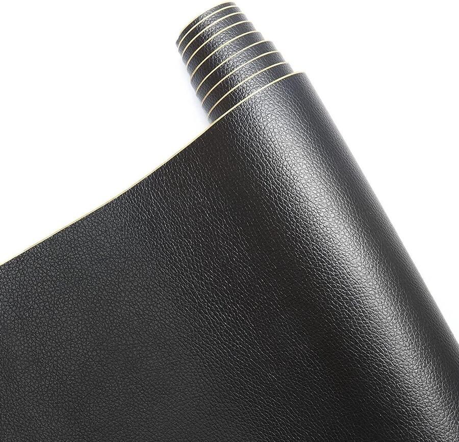 Leer Reparatie Set Zelfklevend 20 x 120cm Reparatie Set voor Bankstellen Meubels Tassen Jassen Autostoelen (Zwart)