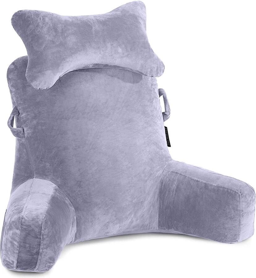 Leeskussen met afneembare nekrol en steunarm voor bed bank en vloer rugkussen voor volwassenen om te lezen en tv te kijken leeskussen
