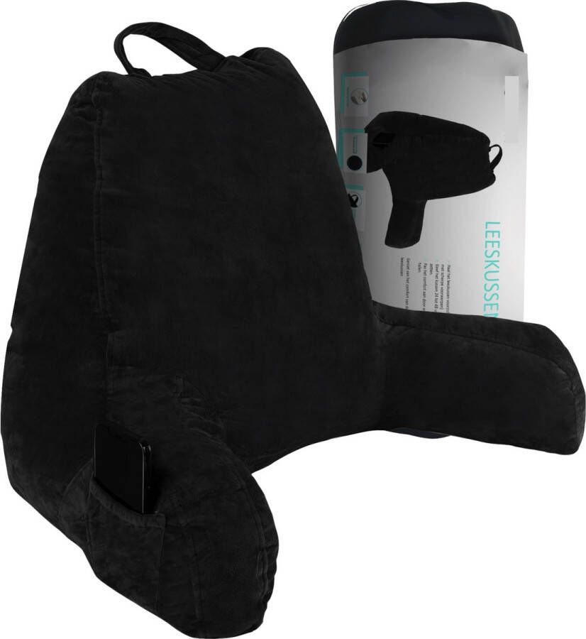 WorldWide s Leeskussen met Armsteunen Relax kussen memory foam – voor in Bed Fluweel zwart