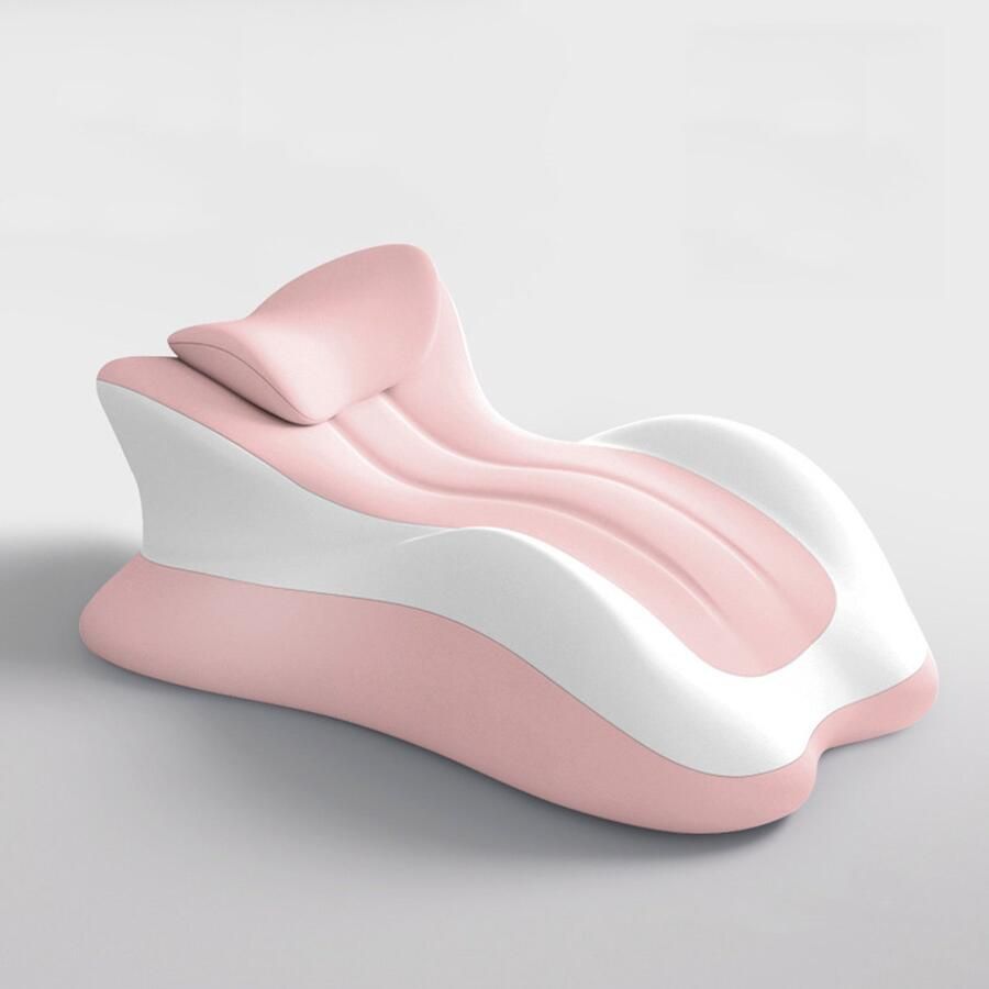 Leeskussen Multifunctioneel slaapkussen Ergonomisch golvend wigkussen Kussen Lendensteunkussen Ontspanningskussen om in bed te zitten of te lezen (roze)