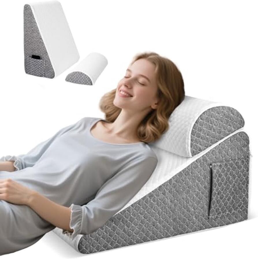 Leeskussen voor bed en bank 50 x 50 x 26 cm Wasbare overtrek en traagschuim