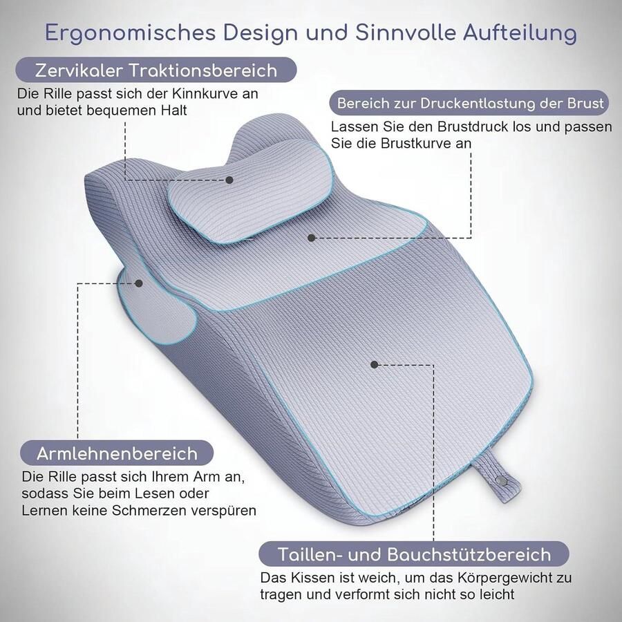 Leeskussen voor bed en bank Ergonomisch traagschuim kussen voor zijslapers
