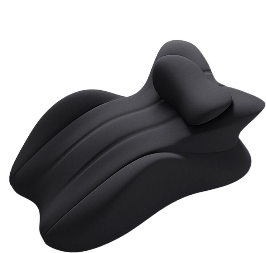 Leeskussen Voor Bed en Bank Traagschuim -Ergonomische Terugslagwig Volwassenen Anti-slip Voor Rug Nek en Benen Zwart