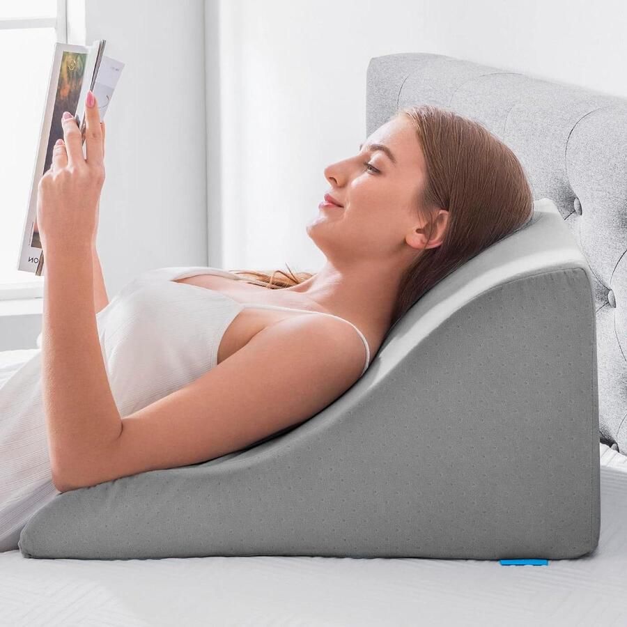 Leeskussen voor bed en bank traagschuim wigkussen ergonomisch rugkussen perfect voor rugondersteuning ontspannen spelen lezen televisie kijken breed html content Ergonomische rugkussen