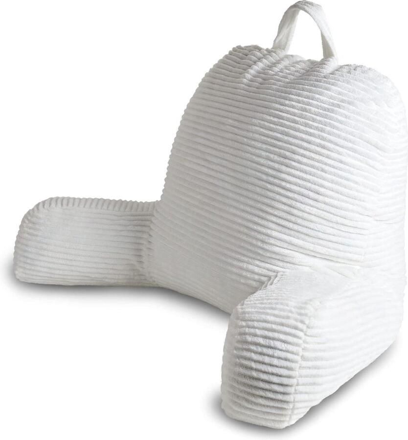 Leeskussen voor in bed Cord Extra Visco-elastisch Driehoekige vorm Wit leeskussen voor in bed